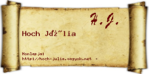 Hoch Júlia névjegykártya
